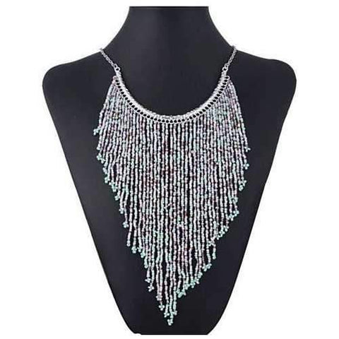 Bohemian Beads Waterfall Necklace-JewelryKorner-com