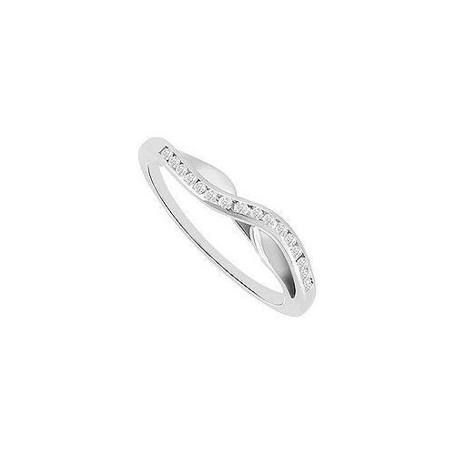 Channel set Diamond Curve Wedding Band 14K White Gold 0.25 CT Diamonds-JewelryKorner-com