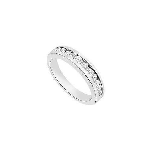 Channel set Diamond Half Eternity Wedding Band 14K White Gold 0.35 CT Diamonds-JewelryKorner-com