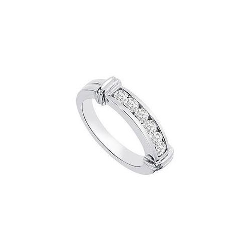 Channel set Diamond Semi Eternity Wedding Band 14K White Gold 0.25 CT Diamonds-JewelryKorner-com