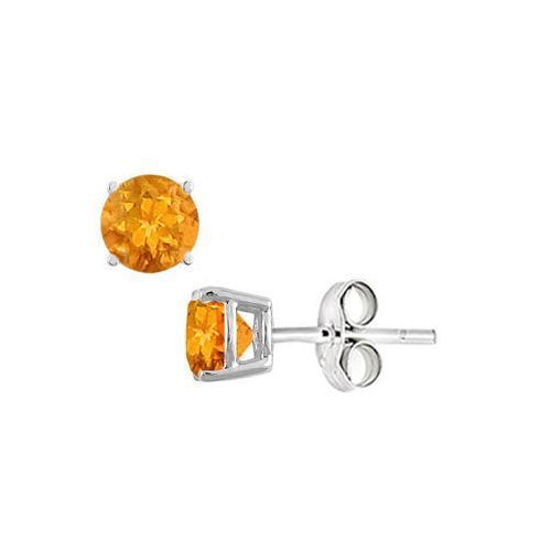 Citrine Stud Earrings in Sterling Silver 2.00 CT TGW-JewelryKorner-com