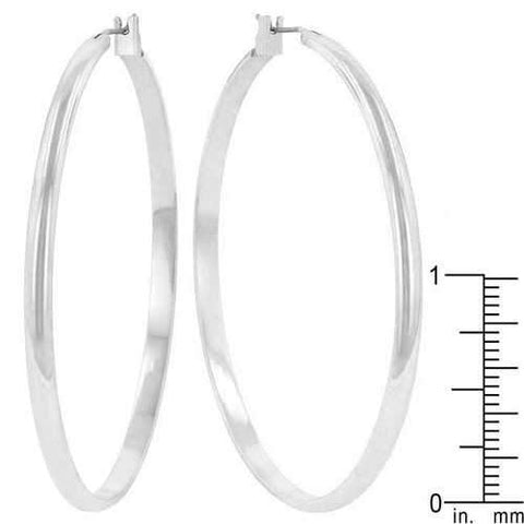 Classic Hoop (Rhodium Plated)-JewelryKorner-com