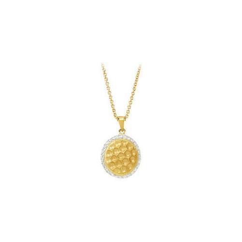 Cubic Zirconia and Sterling Silver 14K Yellow Gold Plated Necklace - 16 Inch with 2" Extender-JewelryKorner-com