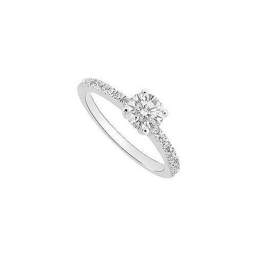 Cubic Zirconia Engagement Ring 10K White Gold 0.50 CT TGW-JewelryKorner-com