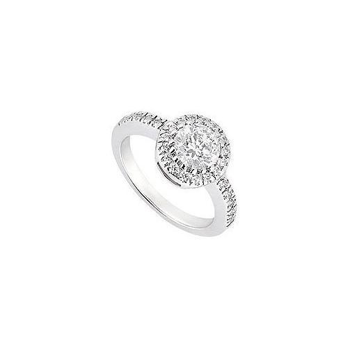 Cubic Zirconia Engagement Ring 10K White Gold 0.75 CT TGW-JewelryKorner-com