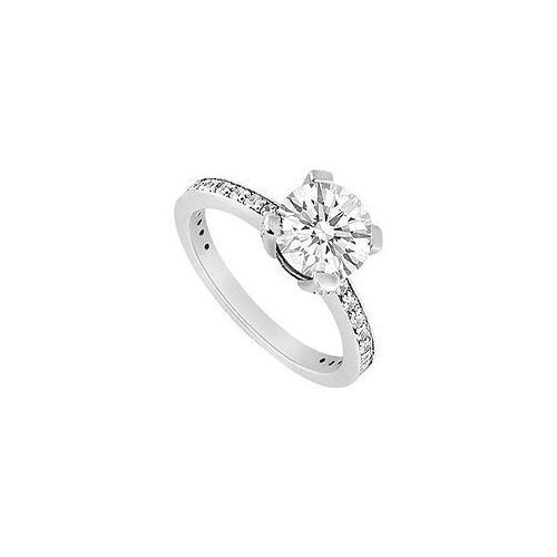 Cubic Zirconia Engagement Ring 10K White Gold 1.00 CT TGW-JewelryKorner-com