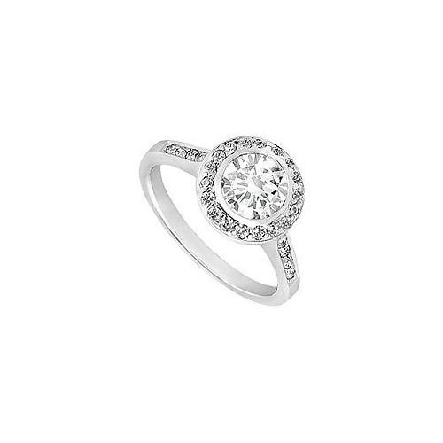 Cubic Zirconia Engagement Ring 10K White Gold 1.00 CT TGW-JewelryKorner-com