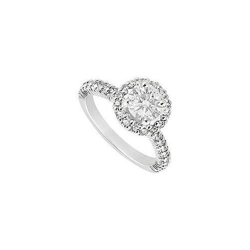Cubic Zirconia Engagement Ring 10K White Gold 1.25 CT TGW-JewelryKorner-com