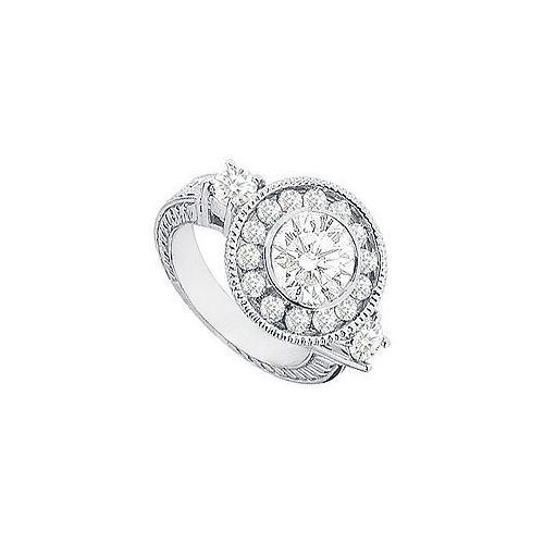 Cubic Zirconia Engagement Ring 14K White Gold 3.00 CT TGW-JewelryKorner-com