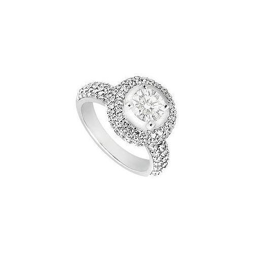 Cubic Zirconia Engagement Ring 14K White Gold 3.25 CT TGW-JewelryKorner-com