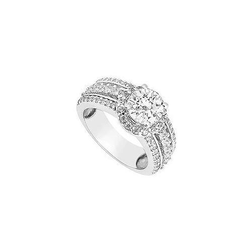 Cubic Zirconia Engagement Ring 14K White Gold 3.30 CT TGW-JewelryKorner-com