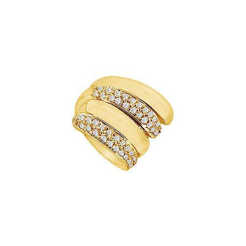 Diamond By-pass Ring : 14K Yellow Gold - 1.00 CT Diamonds-JewelryKorner-com