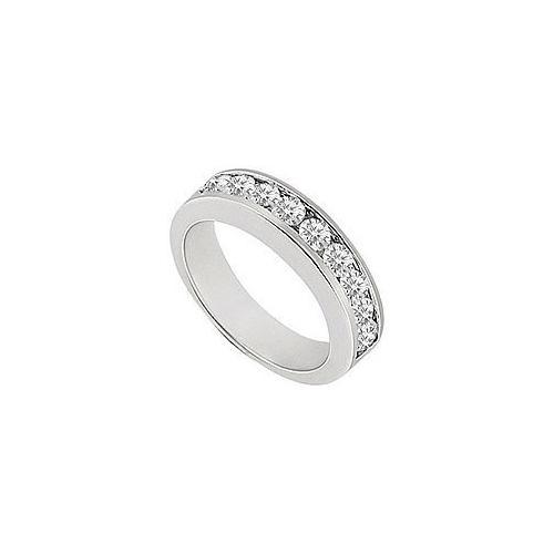 Diamond Channel Set Half Eternity Wedding Band 14K White Gold 0.25 CT Diamonds-JewelryKorner-com