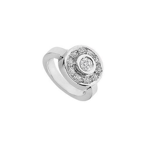 Diamond Circle Ring : 14K White Gold - 0.50 CT Diamonds-JewelryKorner-com