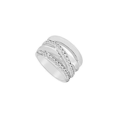Diamond Crossover Ring : 14K White Gold - 0.75 CT Diamonds-JewelryKorner-com