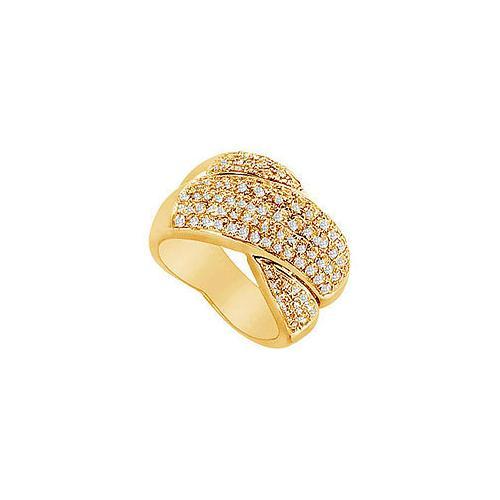 Diamond Crossover Ring : 14K Yellow Gold - 2.00 CT Diamonds-JewelryKorner-com