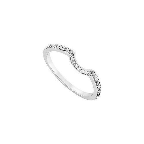 Diamond Curve Wedding Band : 14K White Gold 0.15 CT Diamonds-JewelryKorner-com