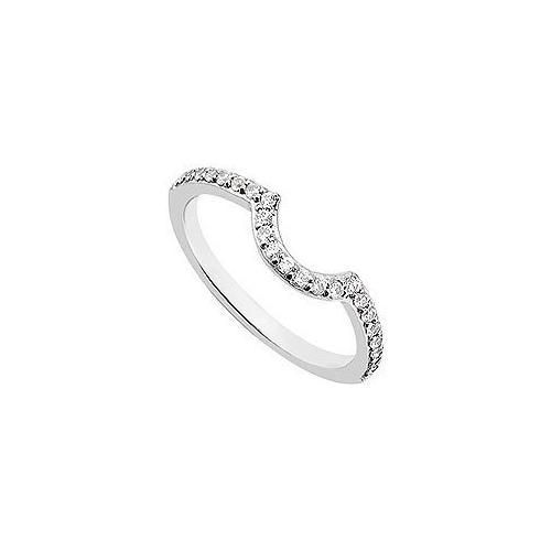 Diamond Curve Wedding Band : 14K White Gold 0.25 CT Diamonds-JewelryKorner-com