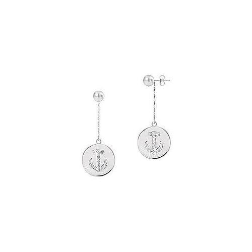 Diamond Disc Earrings : 14K White Gold - 0.30 CT Diamonds-JewelryKorner-com