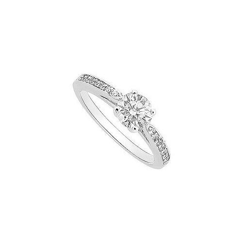 Diamond Engagement Ring : 14K White Gold - 0.40 CT Diamonds-JewelryKorner-com