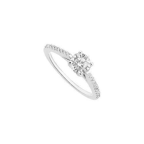 Diamond Engagement Ring : 14K White Gold - 0.50 CT Diamonds-JewelryKorner-com