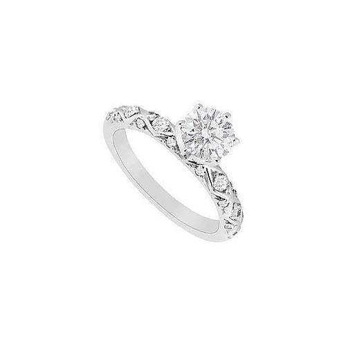Diamond Engagement Ring : 14K White Gold - 0.65 CT Diamonds-JewelryKorner-com