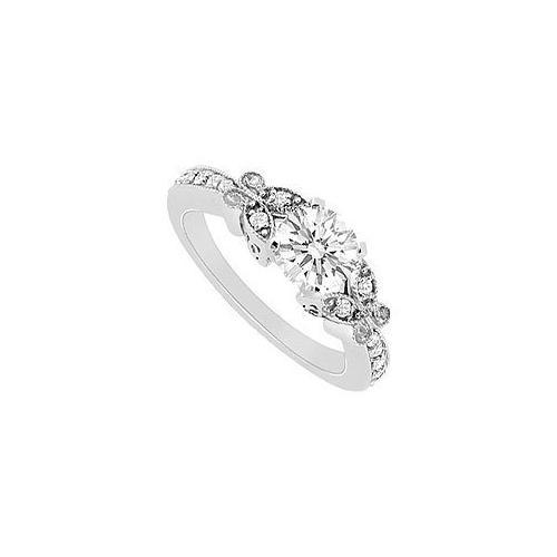 Diamond Engagement Ring : 14K White Gold - 0.66 CT Diamonds-JewelryKorner-com
