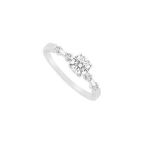 Diamond Engagement Ring : 14K White Gold - 0.75 CT Diamonds-JewelryKorner-com