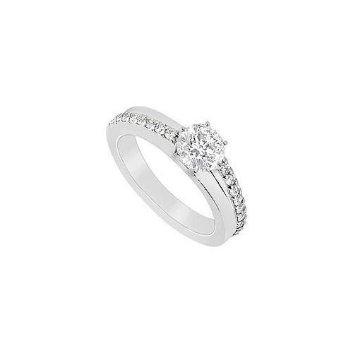 Diamond Engagement Ring : 14K White Gold - 0.75 CT Diamonds-JewelryKorner-com
