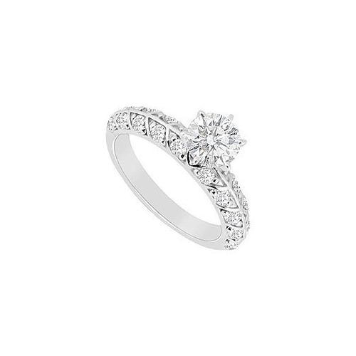 Diamond Engagement Ring : 14K White Gold  0.75 CT Diamonds-JewelryKorner-com