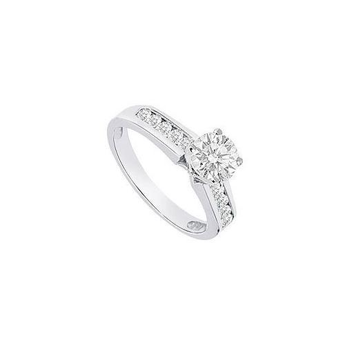 Diamond Engagement Ring 14K White Gold 0.80 CT TDW-JewelryKorner-com