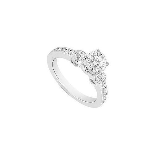 Diamond Engagement Ring 14K White Gold 0.85 CT TDW-JewelryKorner-com