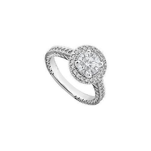 Diamond Engagement Ring 14K White Gold 0.85 CT TDW-JewelryKorner-com