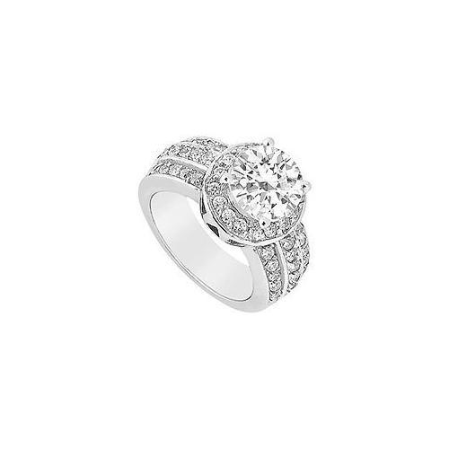 Diamond Engagement Ring : 14K White Gold - 1.00 CT Diamonds-JewelryKorner-com