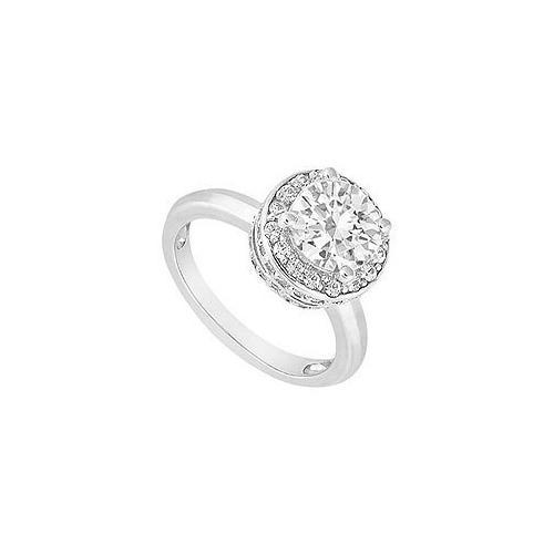 Diamond Engagement Ring : 14K White Gold - 1.00 CT Diamonds-JewelryKorner-com