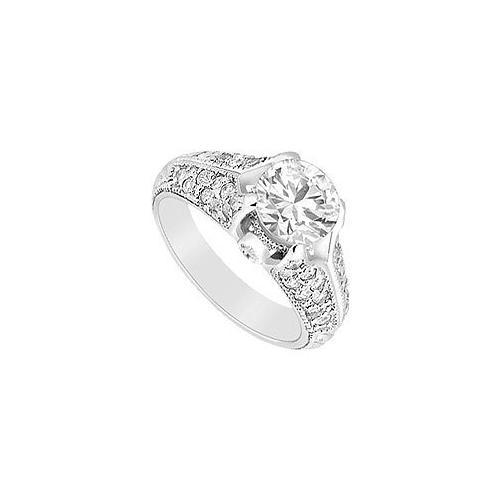 Diamond Engagement Ring : 14K White Gold - 1.00 CT Diamonds-JewelryKorner-com