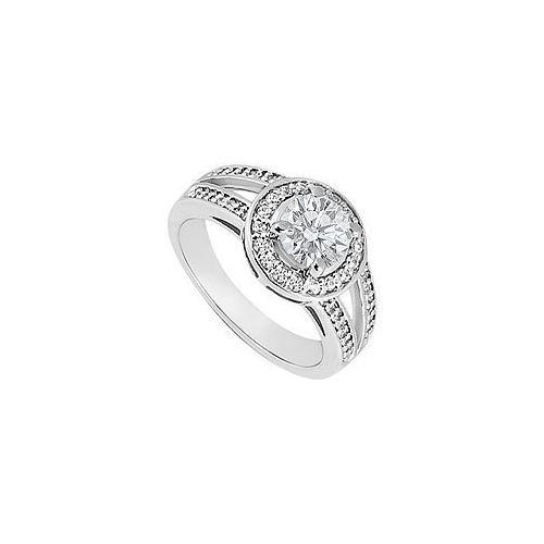 Diamond Engagement Ring : 14K White Gold 1.00 CT Diamonds-JewelryKorner-com