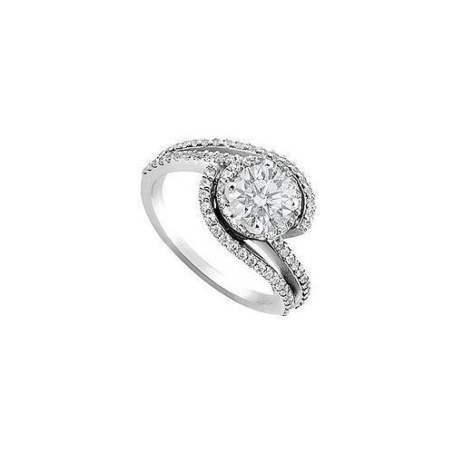 Diamond Engagement Ring 14K White Gold 1.10 CT TDW-JewelryKorner-com