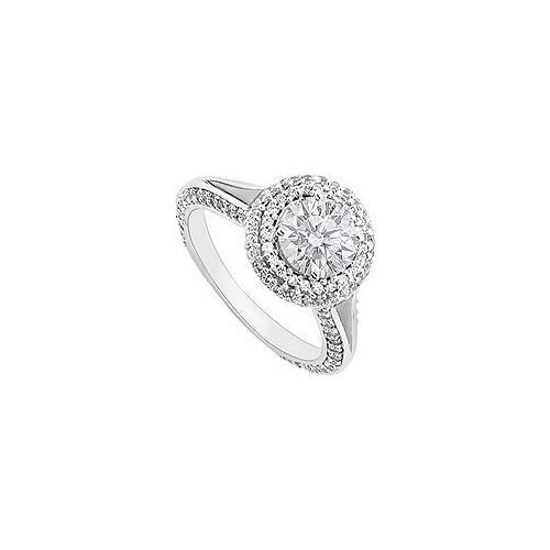 Diamond Engagement Ring : 14K White Gold 1.25 CT Diamonds-JewelryKorner-com