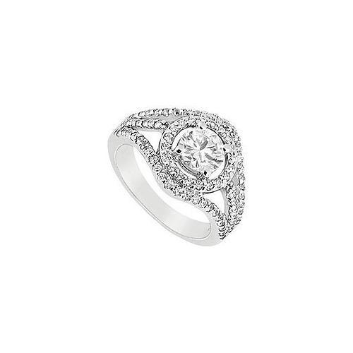 Diamond Engagement Ring : 14K White Gold - 1.25 CT Diamonds-JewelryKorner-com