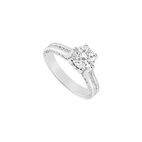 Diamond Engagement Ring : 14K White Gold - 1.50 CT Diamonds-JewelryKorner-com