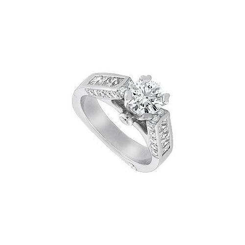 Diamond Engagement Ring : 14K White Gold  2.50 CT Diamonds-JewelryKorner-com