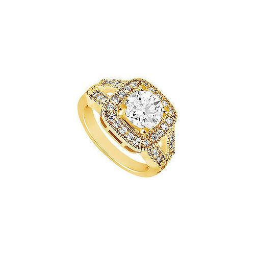 Diamond Engagement Ring : 14K Yellow Gold - 1.25 CT Diamonds-JewelryKorner-com