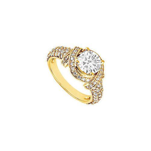 Diamond Engagement Ring : 14K Yellow Gold  1.25 CT Diamonds-JewelryKorner-com