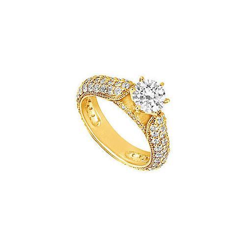 Diamond Engagement Ring : 14K Yellow Gold - 1.50 CT Diamonds-JewelryKorner-com