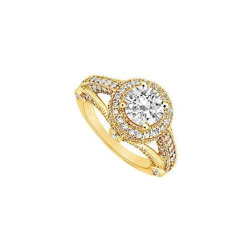 Diamond Engagement Ring : 14K Yellow Gold - 1.50 CT Diamonds-JewelryKorner-com