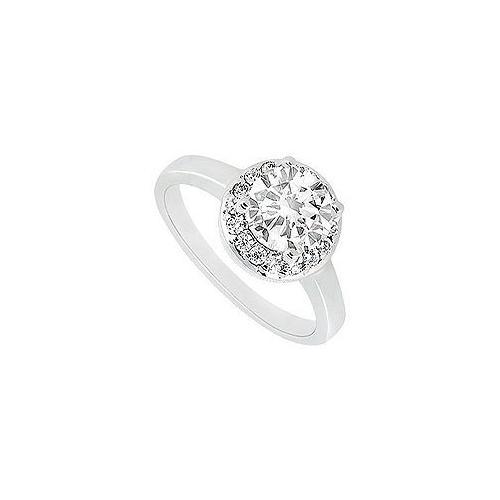 Diamond Engagement Ring : 18K White Gold - 0.75 CT Diamonds-JewelryKorner-com