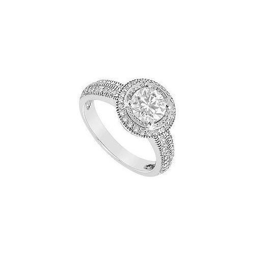 Diamond Engagement Ring : 18K White Gold - 0.75 CT Diamonds-JewelryKorner-com