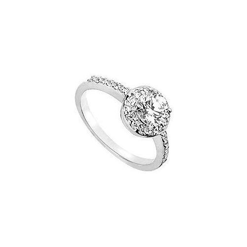 Diamond Engagement Ring : 18K White Gold - 1.00 CT Diamonds-JewelryKorner-com