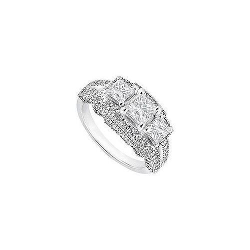 Diamond Engagement Ring : 18K White Gold - 1.50 CT Diamonds-JewelryKorner-com
